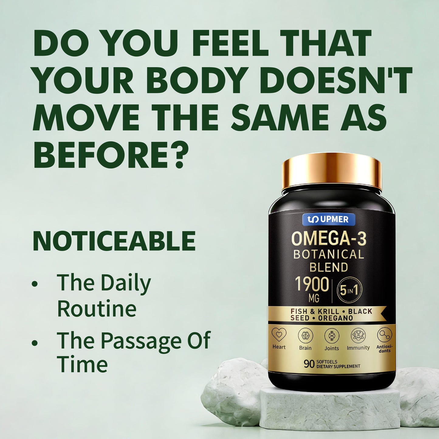Omega 3 Botanical Blend 1900mg – 5-in-1 Daily Support for Heart, Brain & Joints