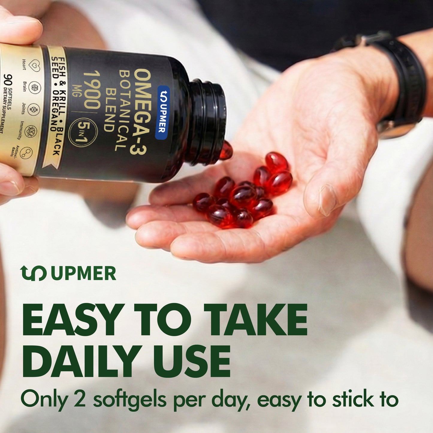 Omega 3 Botanical Blend 1900mg – 5-in-1 Daily Support for Heart, Brain & Joints